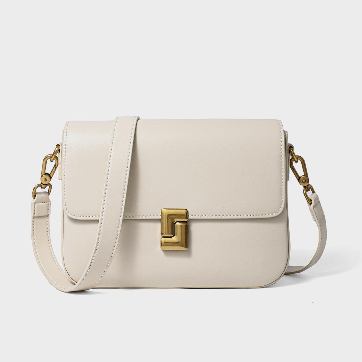 

Genuine Leather Bag for Women, New Autumn and Winter Crossbody Bag, Commuter Shoulder Tote Bag, Small Square Bag, Cowhide Bag бежевий