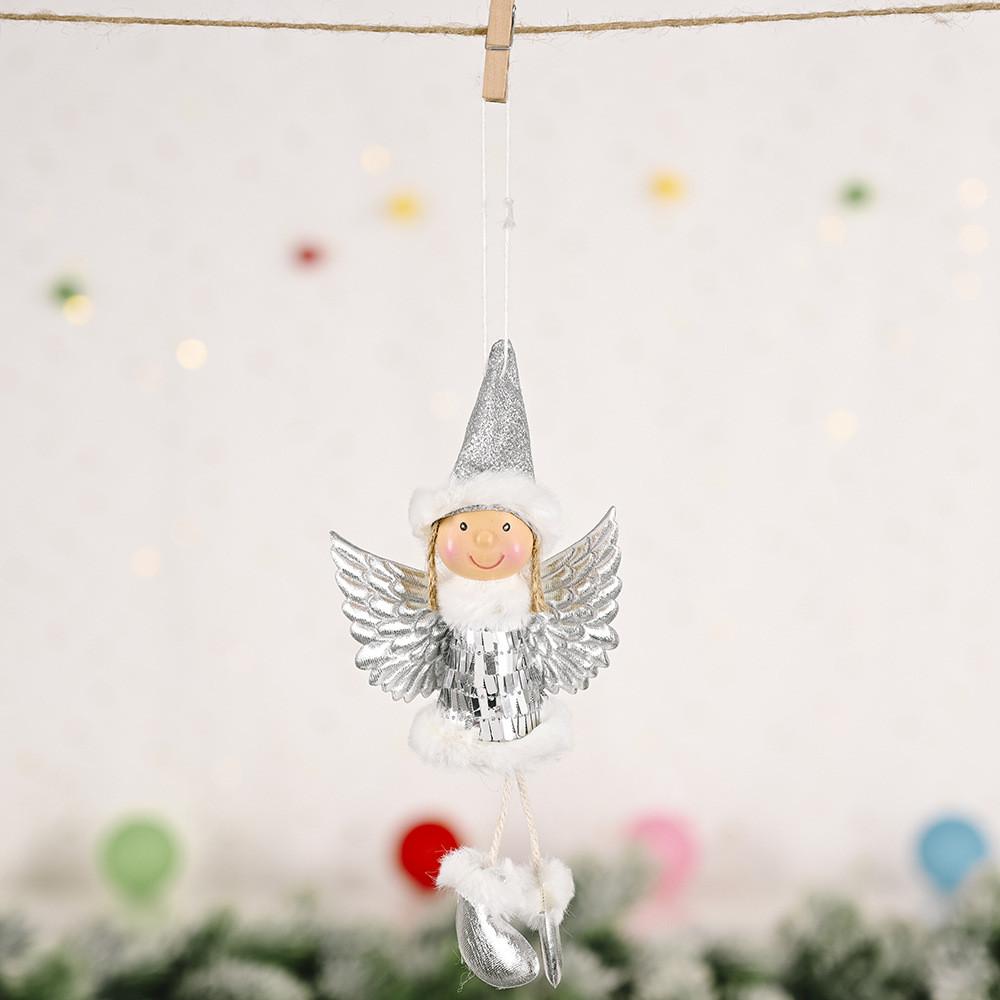 Shimmering Unique Sequin Wings Girl Hanging Decor For Enchanting Christmas Vibes