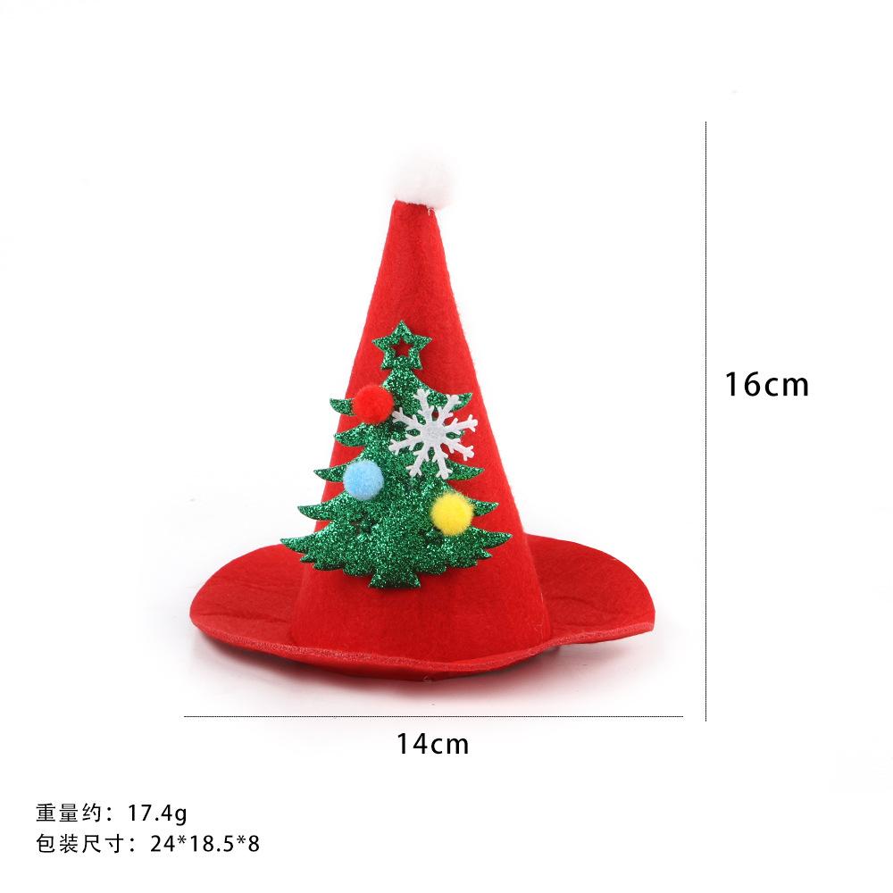 Pet Christmas Hat Three-dimensional Pointed Hat Decorative Hat Plush Cartoon Doll Christmas Pointed Hat Cat Headdress