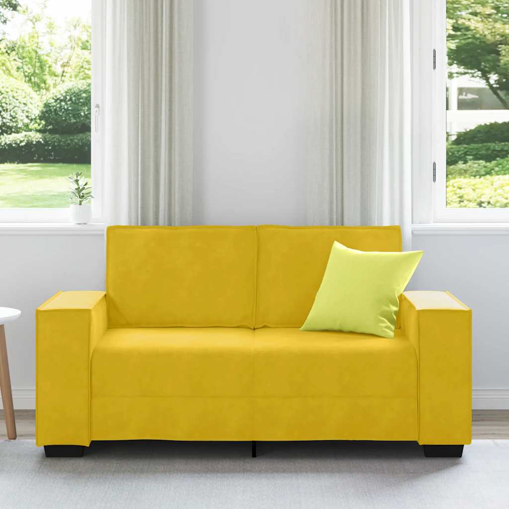 2 Seater Sofa Yellow 160 x 78 x 84 cm Velvet