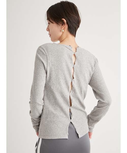 Emi Slub Jersey Free Small 2-Way Top, 13WCT251059, LGRY, Size,