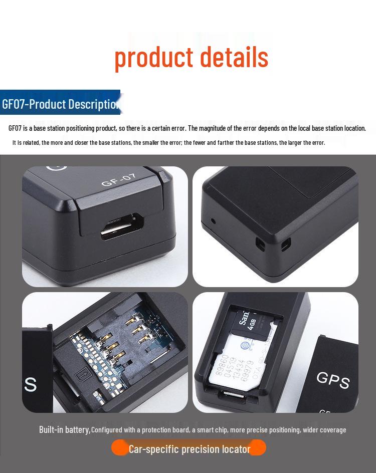 GF07 Magnetic GPS Locator for Cars, Motorcycles, and Electric Vehicles - No Installation, Anti-Lost Device