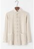 Men's Retro Chinese Style Tang Suit - Cotton and Linen Long-Sleeved Zen Top for Tai Chi.