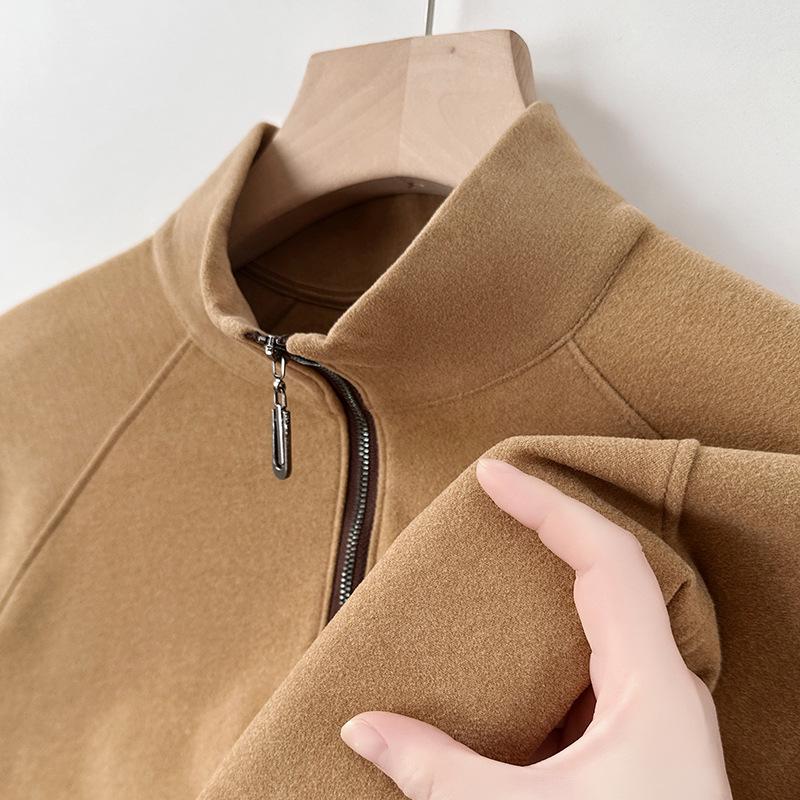 

Men s Slim Fit Stand Collar Hoodie – 380g German Velvet, Long Sleeve, Warm Base Layer for Autumn/Winter 2025 XXXL-160-180 lbs