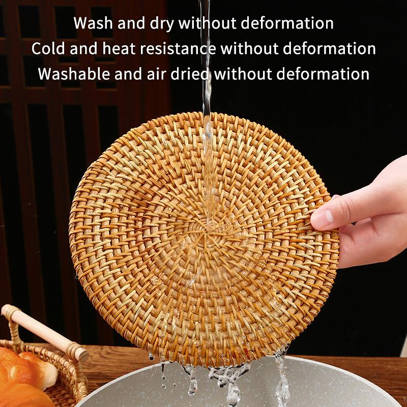 Rattan Heat-Insulating Mat Table Mat Anti-Scalding Pot And Plate Mat High-Temperature Resistant Teacup Mat