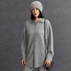 Women's Mid-Length Cashmere Cardigan Sweater - Autumn/Winter Style with POLO Collar
