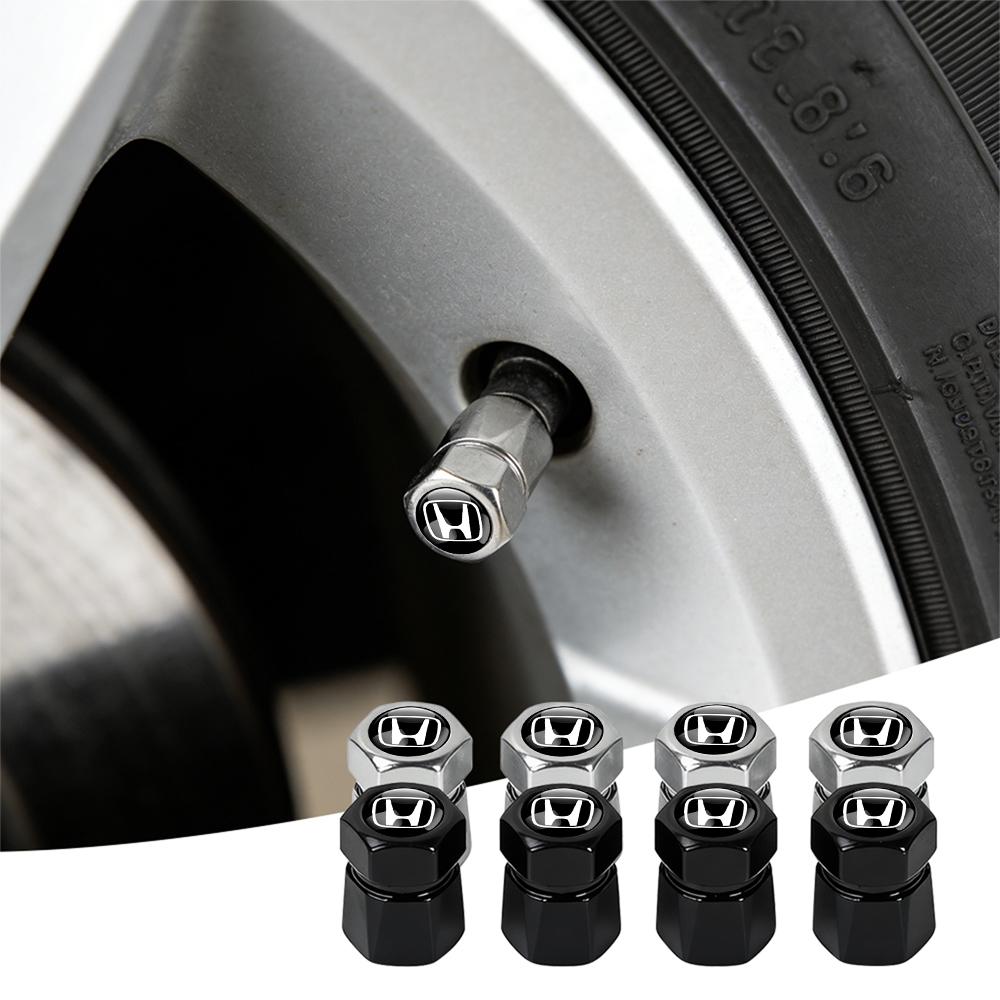 AAALA1 New Alloy Material for Honda Mugen Civic Hrv City Fit Accord Car Wheel Tire Air Valve Caps Stem Cover Brand Accessories 4 Pieces