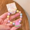 Bracelet for Kids, Macaron Color Beads Elastic Wristband, Cartoon Watermelon Lollipop Fried Egg Pendant Bracelet for Lightweight Gift Accessory