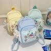 Casual Student Backpack With Dog Star Moon Desk Lamp Checkered Pattern For Girls Travel And School