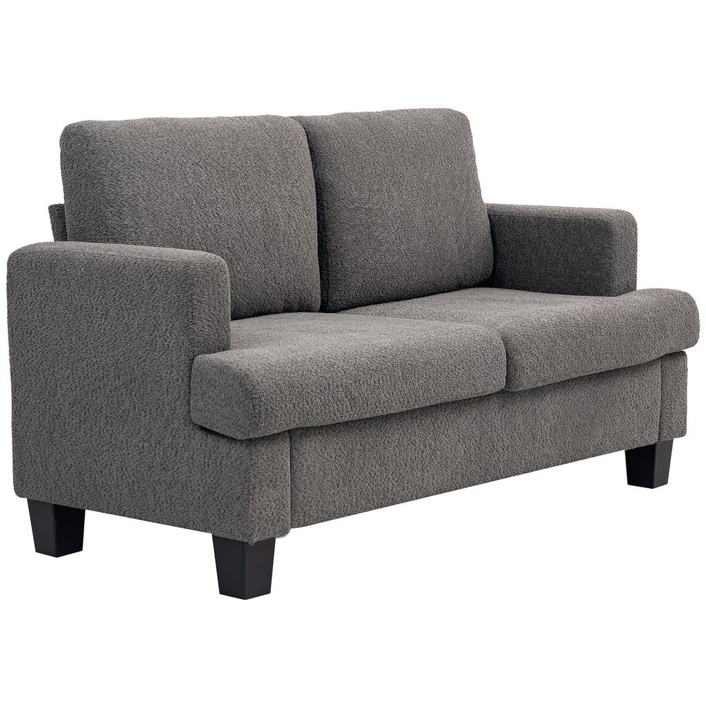 Sofa, 2-Seater, 120 cm Wide, Removable Back Cushions, Chenille, Dark Grey