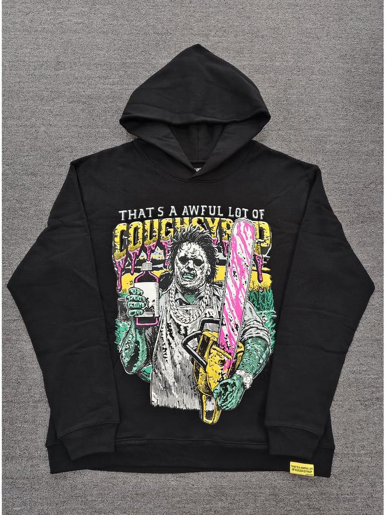 "That's an Awful Lot of Cough Syrup" Anime Print Hoodie for Men - Trendy Brand Original Label.