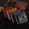 Cross-Border Men's Retro Zipper Wallet, Multi-Card Slots, Large Capacity, Business Card Holder.