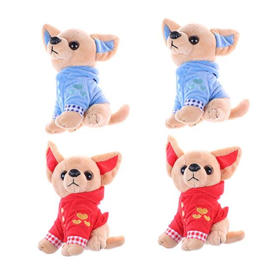 17cm Cute Mini Chihuahua Dog Plush Toy Soft Stuffed Animal Doll Birthday Gift