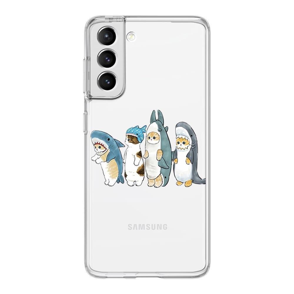 

Cute Cat Art Cartoon Phone Case For Samsung Galaxy S23 S22 S20 Ultra S21 FE 5G S10 S9 Plus S10E S8 Note 20 Silicone Clear Cover Samsung S21Ultra