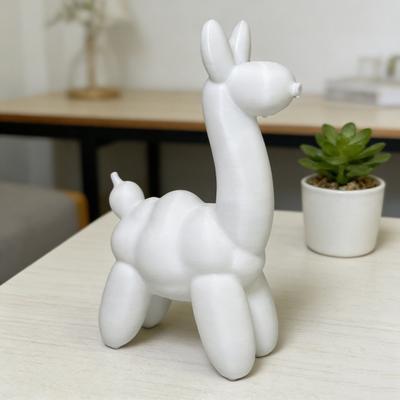3D Printed Alpaca Figurine Horned Horse Statue Animal Sculpture Home Office Bedroom Desktop Decoration Ornament