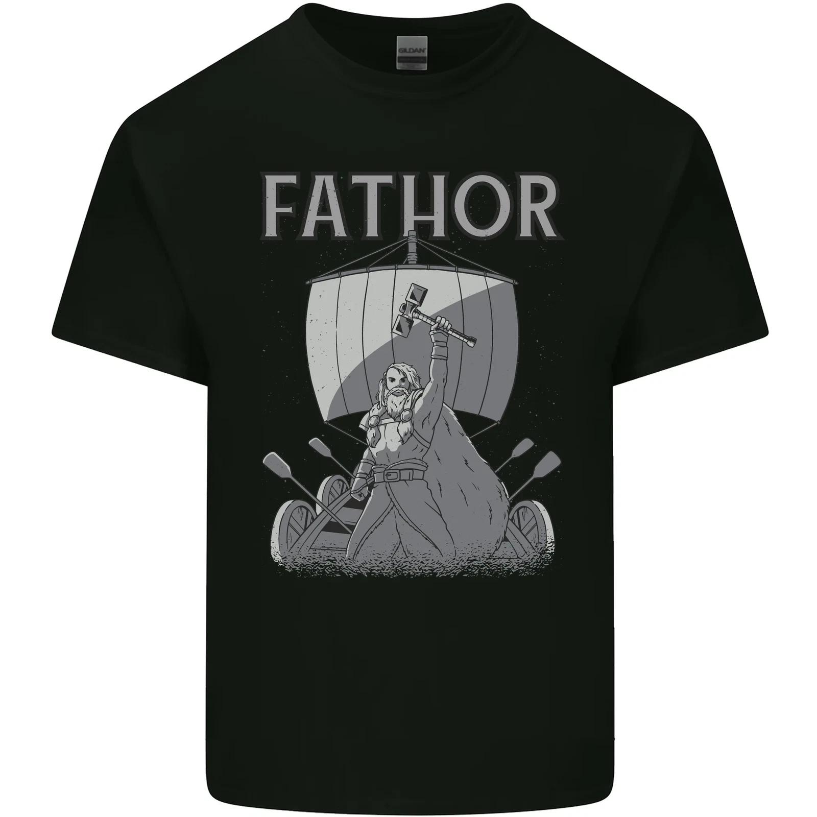 

Fathor Funny Fathers Day Viking Ship Kids T-Shirt Childrens 2XL