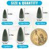 55Pcs Fishing Weights Sinkers Bullet Fishing Sinkers Worm Weights for Bass Fishing Carolina Rig Texas Rig Slip Sinkers Weights