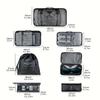 Set de bolsas de almacenamiento de viaje de siete piezas, equipaje, bolsa organizadora de ropa, bolsa de clasificación y almacenamiento para ropa interior y de viaje