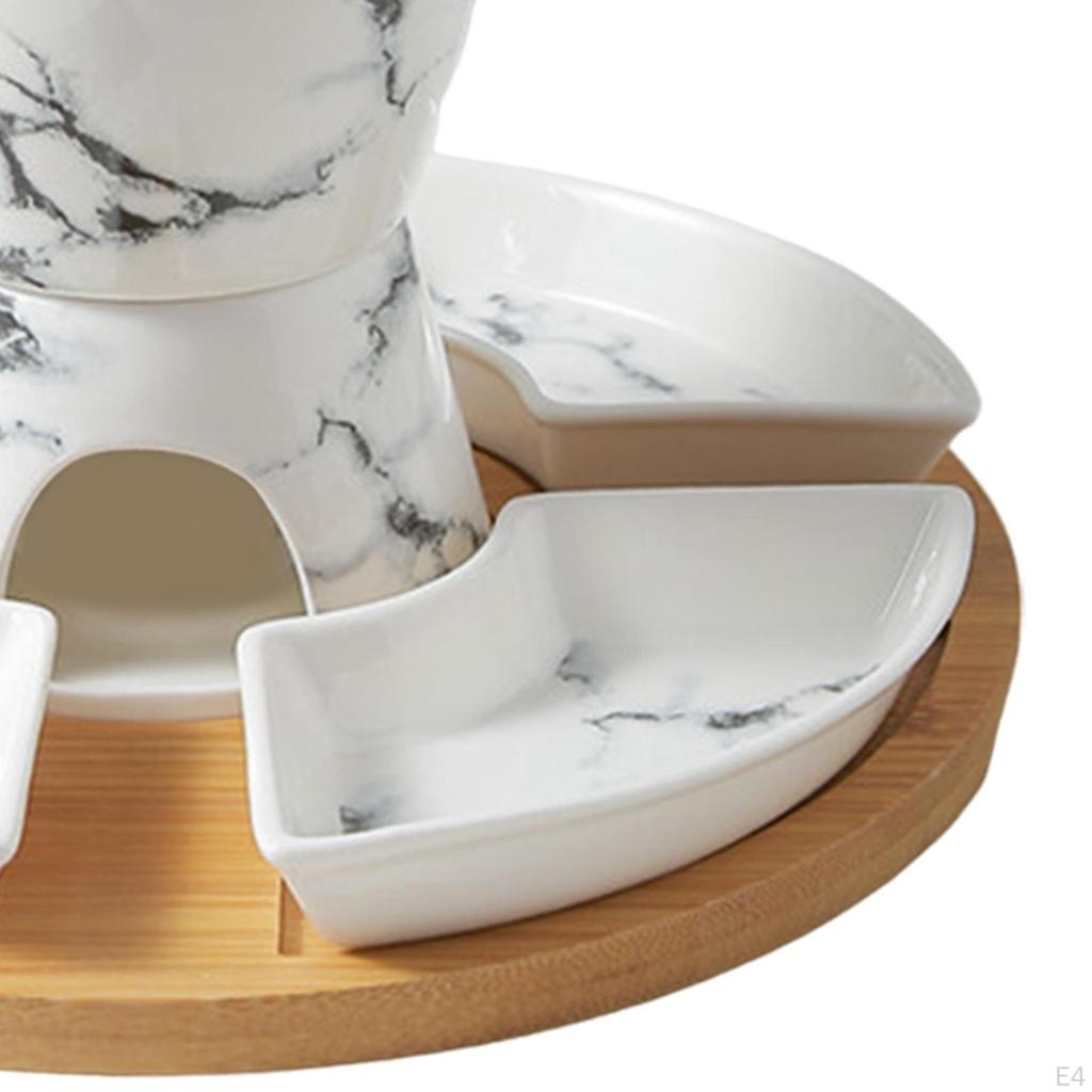 Bamboo Tray Included Fondue Set for Cheese and Chocolate