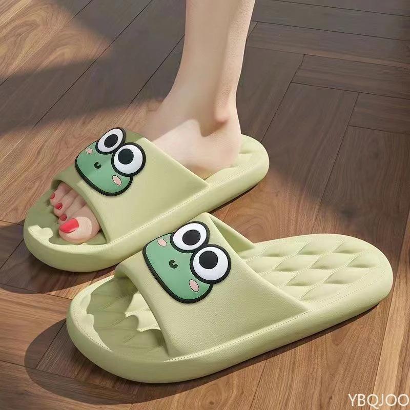 Fashion Summer Women's Slippers Cute Frog Home Anti slip Shoes Couple thick soled sandals Anti odor Mens ladies bathroom slipper Zapatos