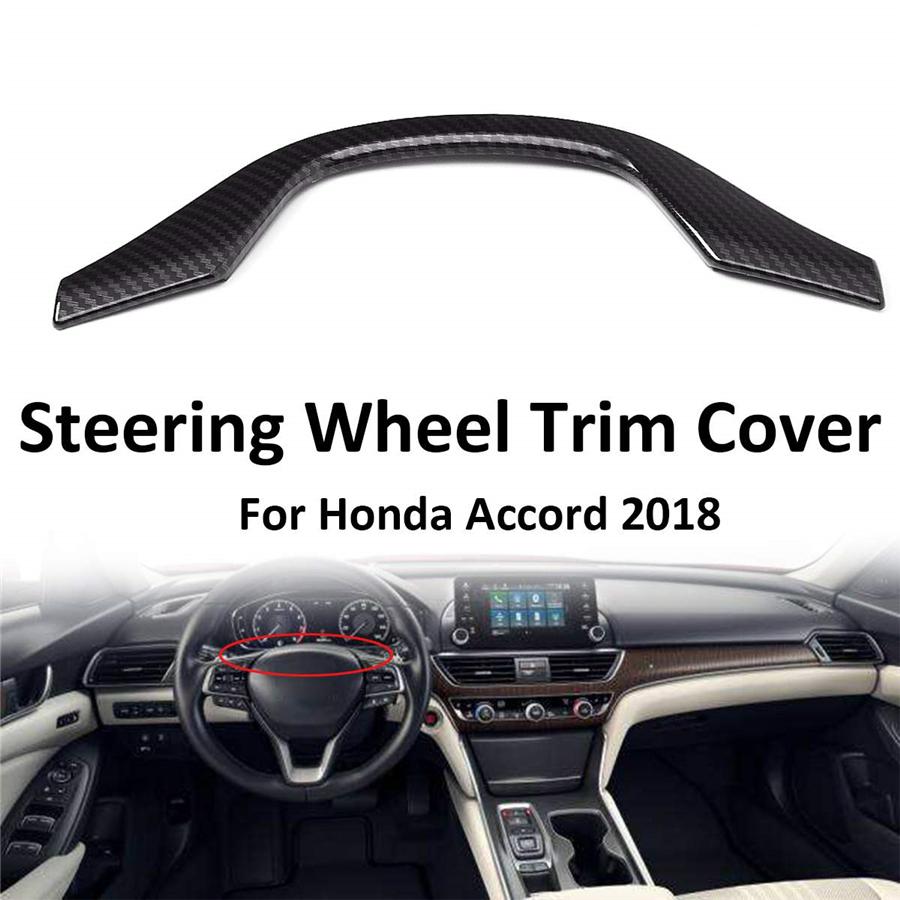 2× Carbon Fiber Style Steering Wheel Frame Cover Trim For Honda Accord 2018 2019
