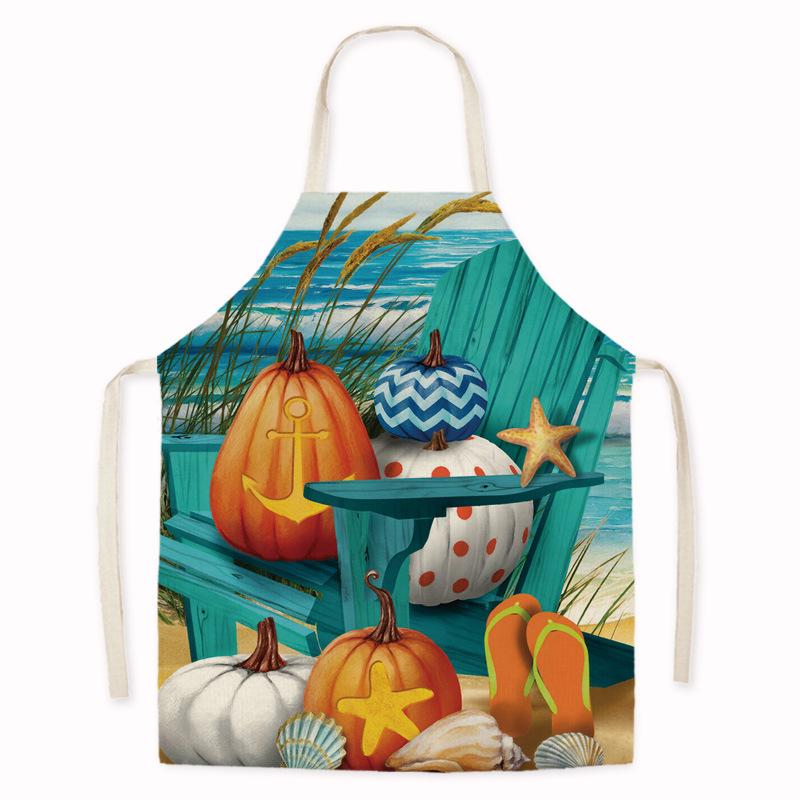 Thanksgiving Sunflower & Pumpkin Oil-Proof Kitchen Apron