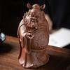Purple Clay Zhong Kui Blessing Statue Chinese Home Living Room Office Entryway Feng Shui Ornament Handmade Gift