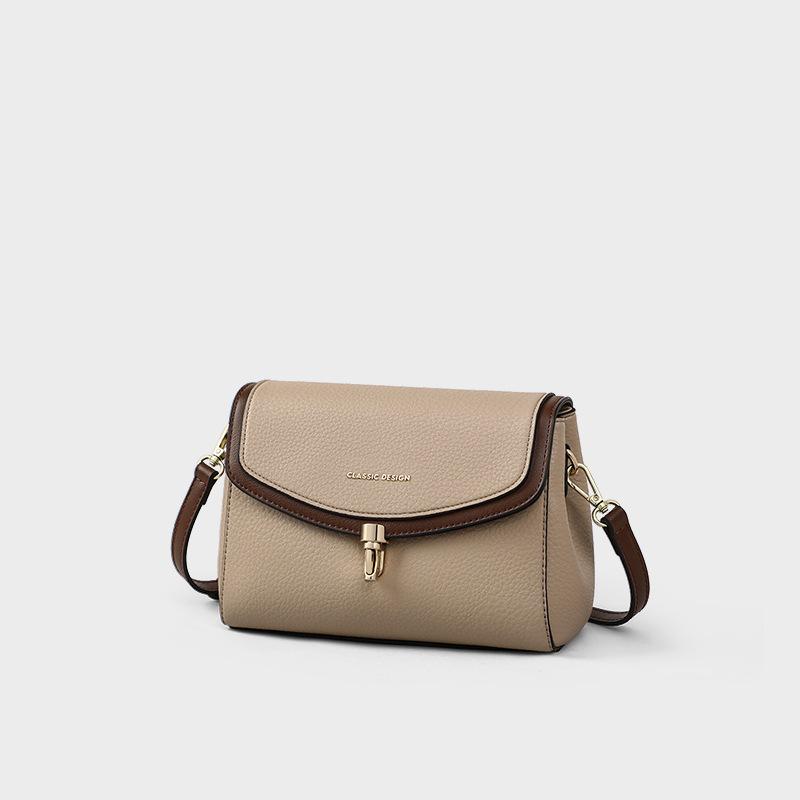 Neue kleine quadratische Tasche Echtes Leder Damen Umhängetasche Schlichte Ein-Schulter-Mittelalterliche Muttertasche