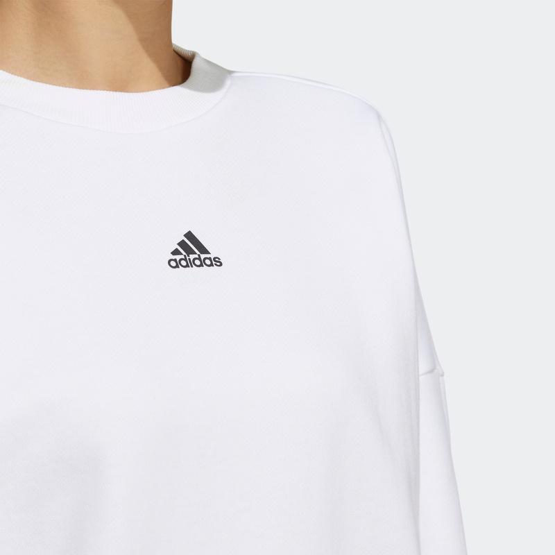 Adidas X Atmos X Jenny Kaori Anime Character Print Crew Neck Long Sleeve Sweatshirt Women Tops White GT0093