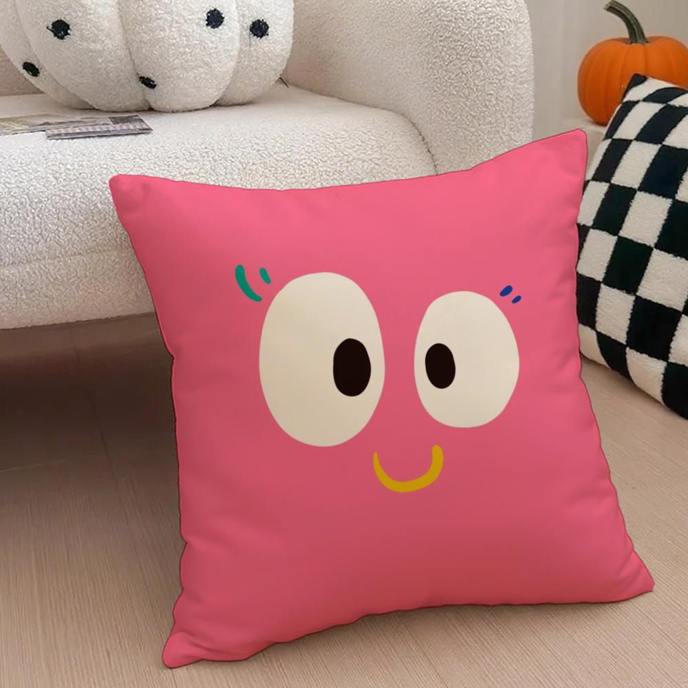 Cute Smile Cushion Cover Throw Pillow Cover Hidden Button Durable Polyester Chair Cushion