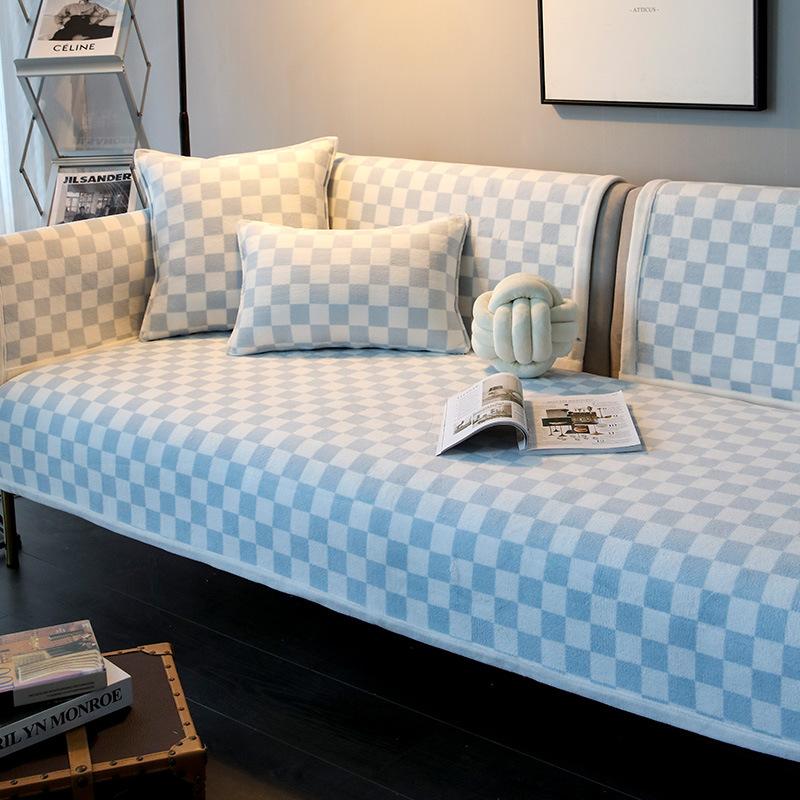 

Плюшевая подушка для дивана, нескользящая, утолщенная, зимняя наволочка, универсальная для всех сезонов, простой молочный бархат 70*70cm