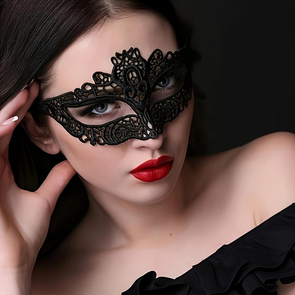 1 unidad de máscara para ojos con encaje negro, sexy y misteriosa, para fiestas de parejas de mujeres adultas.