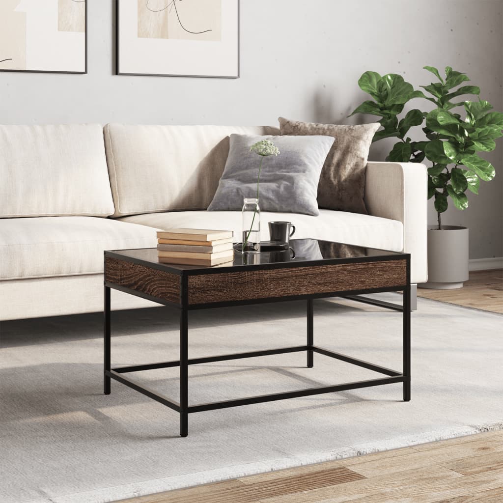 Infinity LED Coffee Table in Brown Oak Effect 70 x 50 x 41 cm