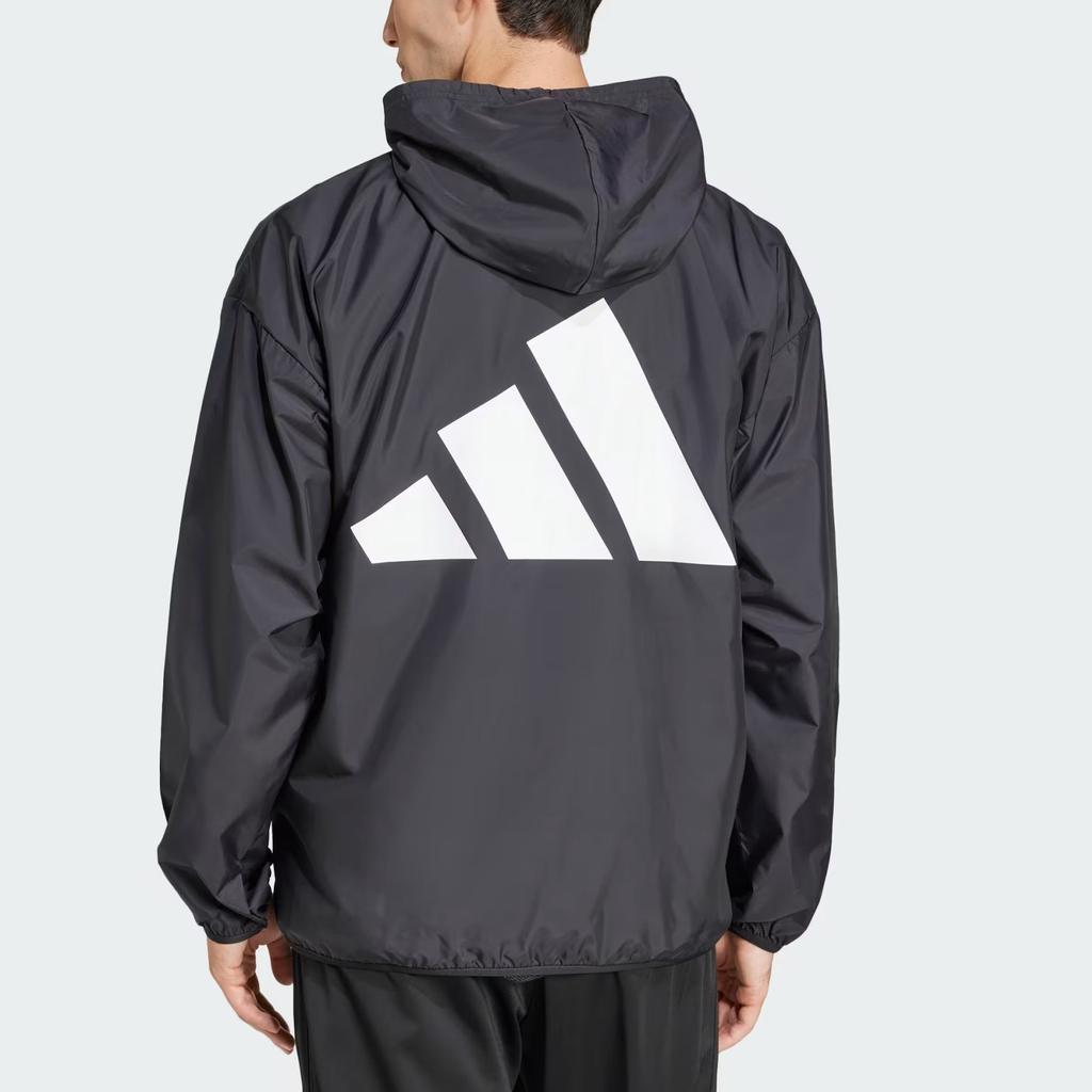 Adidas ESSENTIALS Sportswear Rompevientos Big Logo Tejido Jackets & Coats Men's Black/White JF3687