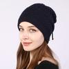 Beanie Hat Solid Color Adjustable Autumn Winter Plush Lining Windproof Hat Scarf for Outdoor