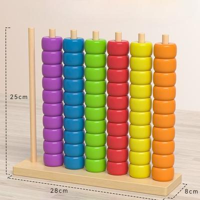 Giocattoli informatici educativi precoci in legno per bambini dai 3 ai 6 anni, giochi cognitivi a colori da tavolo, ausili didattici per la scuola materna