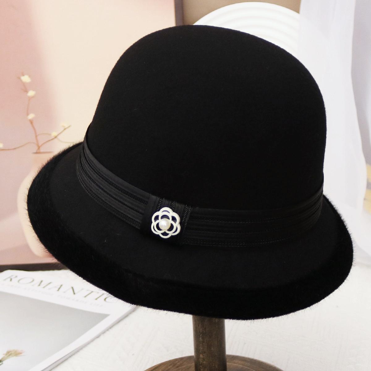 Осенняя и зимняя теплая британская шляпа-ведро, ветрозащитная, с защитой ушей, шляпа Лэй Фэна, женская осенняя и зимняя шерстяная шляпа-ведро 58-60cm