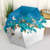1pc Blue Floral Butterfly Design Umbrella with Plastic Handle,Suitable for All Seasons Umbrellaptys26077