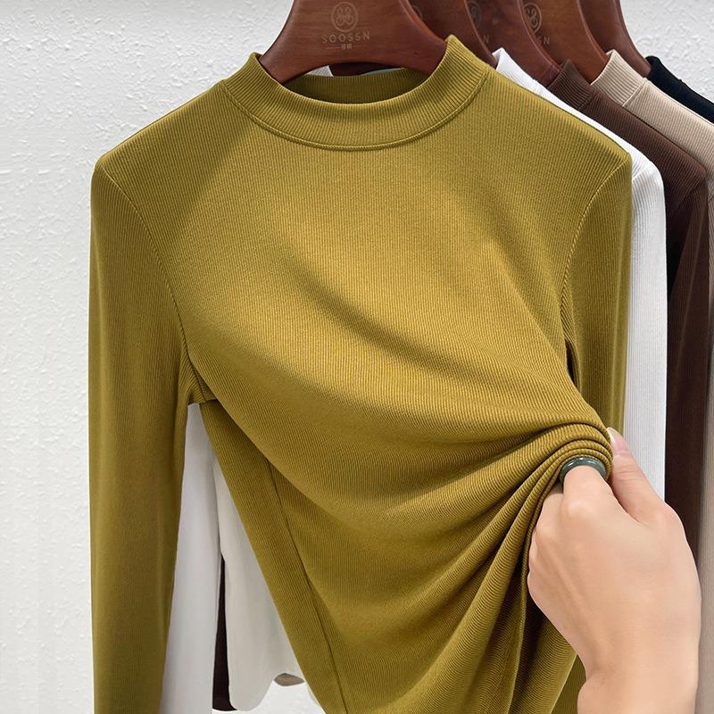 Semi-turtleneck Bottoming Shirt Women's Summer New Women's Clothing Basic Long-sleeved Women's Modal Top