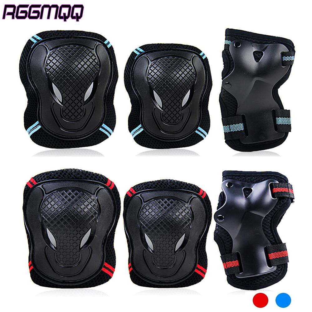 6Pcs Knee & Elbow Pads Set With Wrist Guards - Multi-Sport Protective Gear Fit For Kids/Adults - Cycling, Skating, Riding Safety