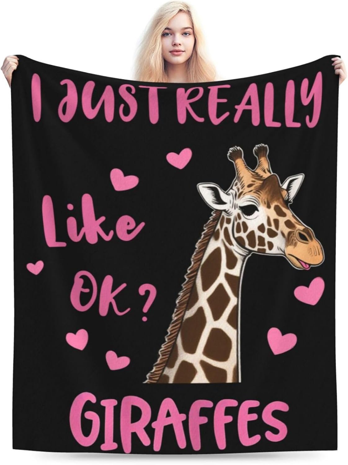 

VIKAMA Giraffe Blanket - Soft Plush Grassland Animal Bedding Blanket - Home Decoration, Warm Nap Blanket, Sofa Blanket 75cmx90cm