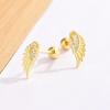 [HF]#1Pair  Fashion Unique Personality Wing Ear Bone Nail Earrings For Women Jewelry Accessries Gifts