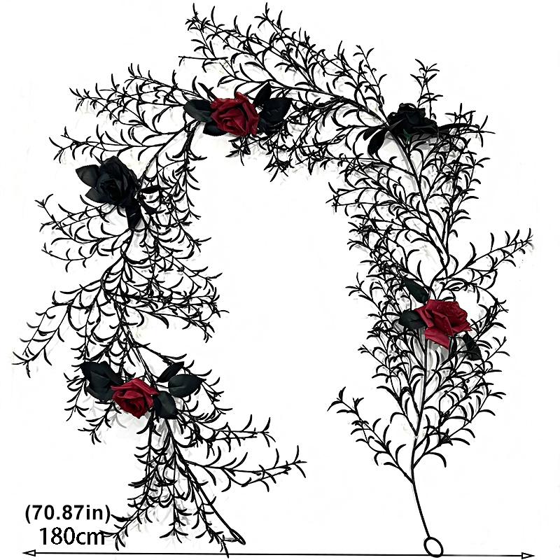 

Хэллоуин Пластиковый Орнамент Имитация Лозы Вечеринка Шелковый Цветок Дом Сад Подвесной Орнамент 180см