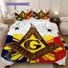 Modern Freemasonry Bedding, Duvet Cover, Pillowcase, Home Decoration, Birthday Gift (1 * Duvet Cover+2 * Pillowcase, Coreless)