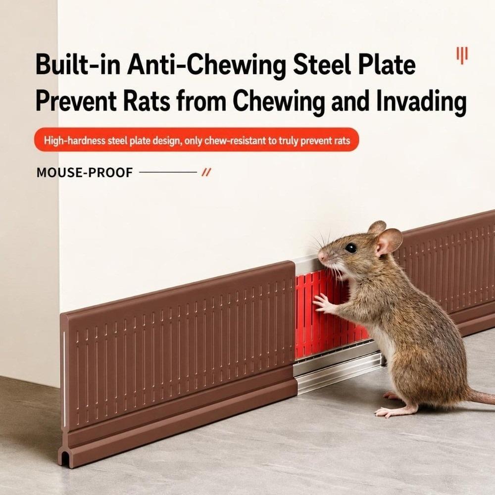 Built In Steel Insert Door Weather Stripping TPE Mouse Proof Door Seal Household