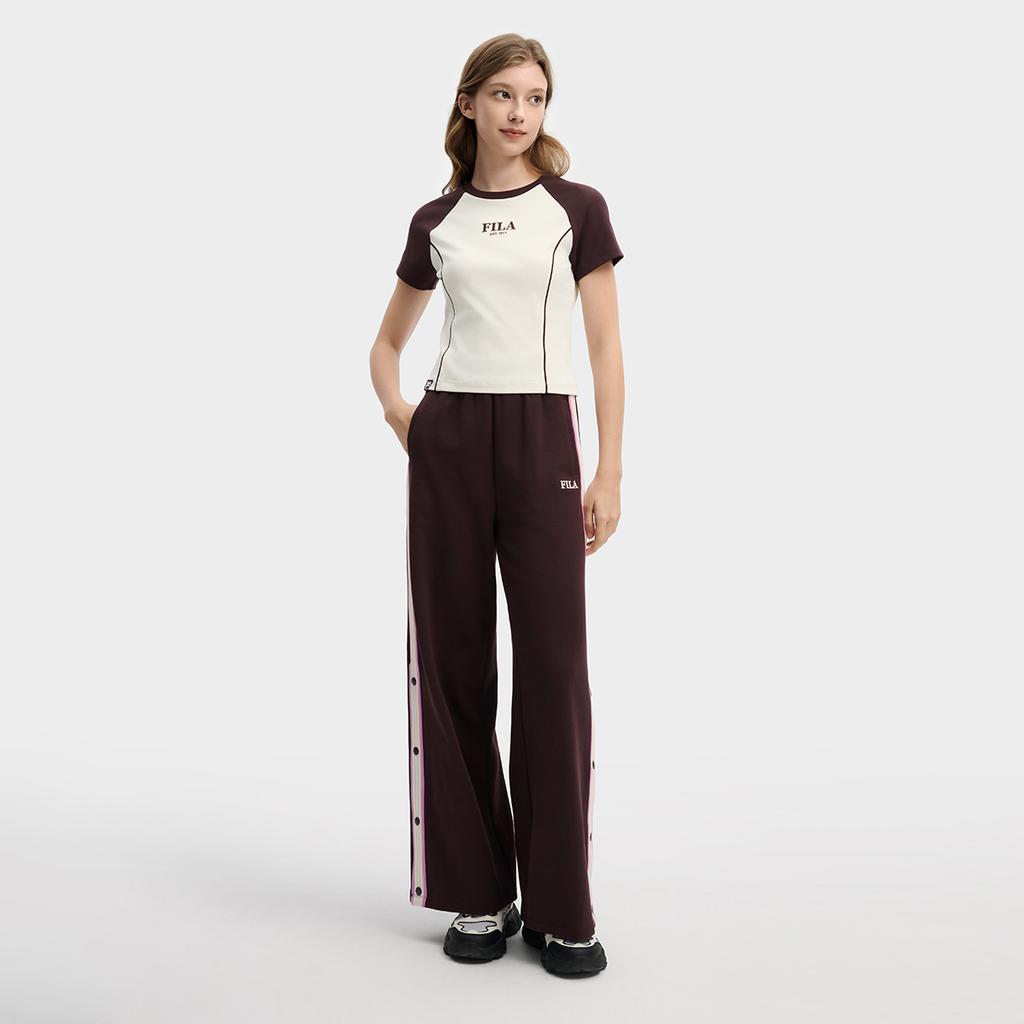 FILA Original Classic Slim Fit Crew Neck Knitted Short Sleeve T-Shirt Women tops F11W619101F-IV