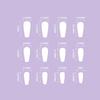 24 Pcs Autumn Winter False Nail Striped Artificial Nail French Tip Stick On Nail Glittering Press On Nail for Woman
