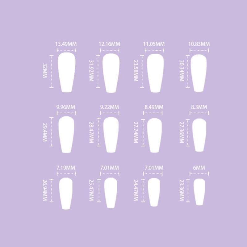 24 Pcs Autumn Winter False Nail Striped Artificial Nail French Tip Stick On Nail Glittering Press On Nail for Woman