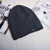 Wind autumn and winter velvet warm knitted cold hat outdoor cycling hip hop trendy sticker label fashion bag head wool hat