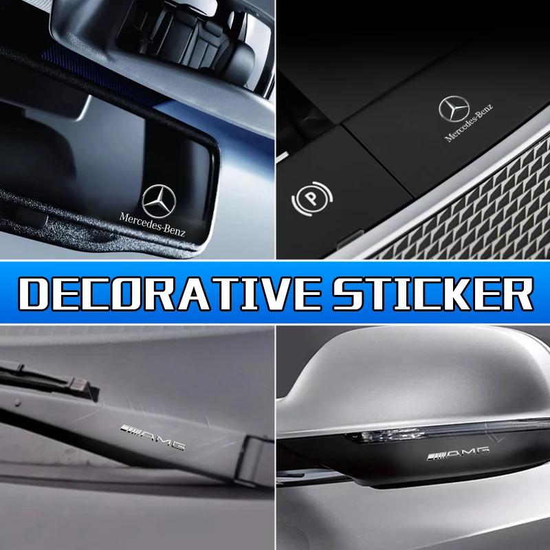 emblem Auto Decor Decals Car Window Wiper Stickers for MERCEDES BENZ AMG W203 W204 W205 W209 W210 W211 W212 W176 W166 W163 W221 OX6